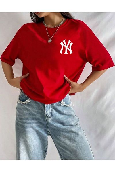 Medinenur Basic T-Shirt with Front and Back Print Detail