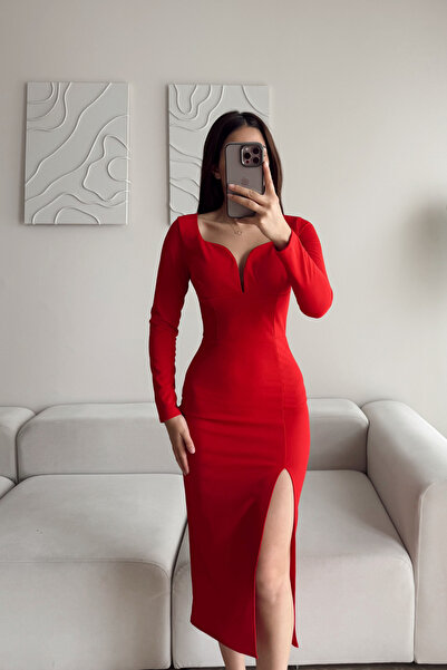 Sindimoda Göğüs Dekolteli Kalem Elbise 582290