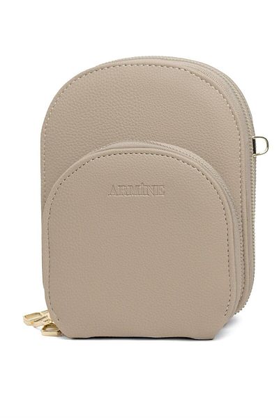 Armine Zippered Mink Colored Modern Handbag Women's Bag Mink
