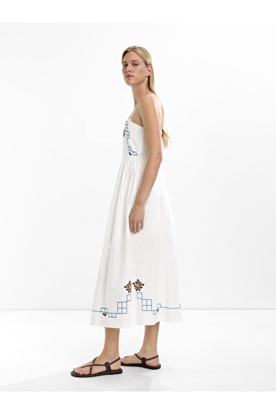 PARFOIS Nakışlı Uzun Elbise