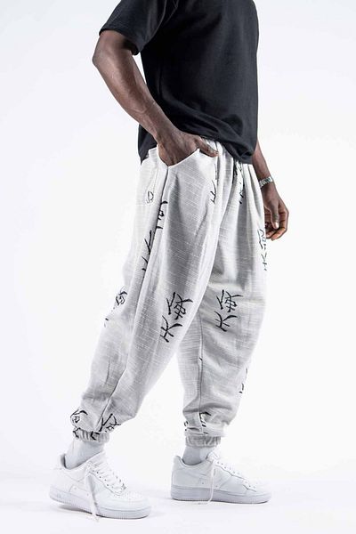 Superbluemexico Men's Loose Baggy White Shalwar Jogger Pants