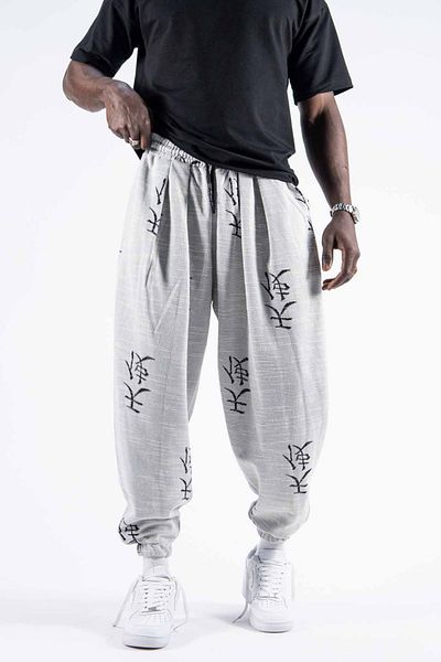 Superbluemexico Men's Loose Baggy White Shalwar Jogger Pants