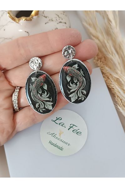 La fee aksesuar Koi Fish Handmade Polymer Clay Women Earrings