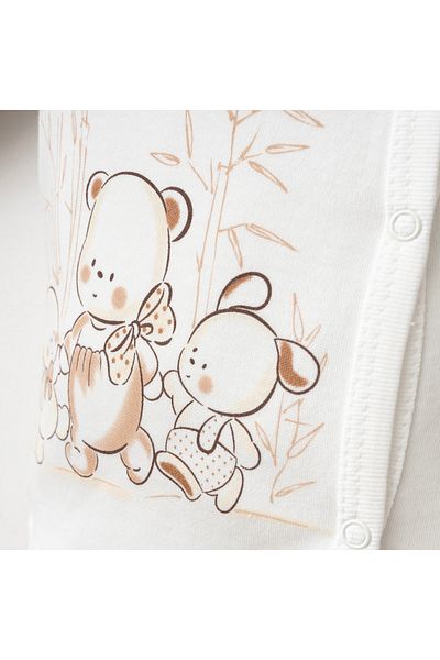 Gümüş Baby Kids Baby 3-Piece Set with Score Printed 100% Cotton Fabric