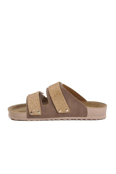 AYAKMOD 20-009 Z Gold Glitter Mink Women's Anatomical Slippers
