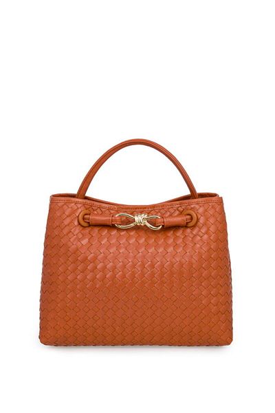 Bilik Deri Knitted Tan Women's Shoulder Bag Blm 8106-Ör