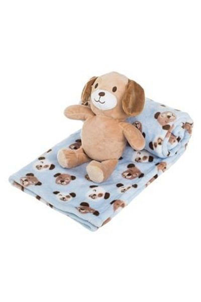 OEM Pătură de catifea Ciel Dogs & Jucărie de pluș pentru bebeluși 100 x 75 cm