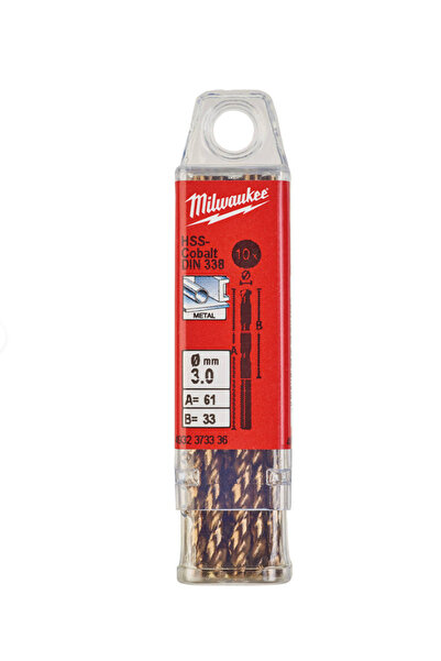 Milwaukee 3. 0x61 mm Altın Serisi HSS-G Co Metal Matkap Ucu - 10'lu milwaukee