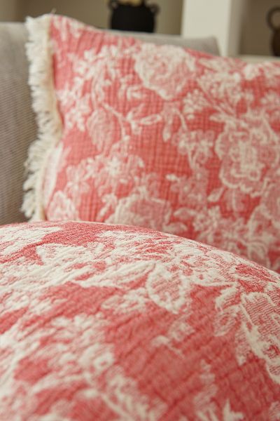 Pilloveland 2-Piece Muslin Throw Pillow Case - 100% Cotton - 3 Layers Muslin - Rose