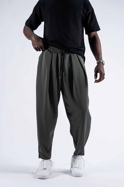 Superbluemexico Ανδρικό ελαστικό παντελόνι Jogger Khaki Shalwar