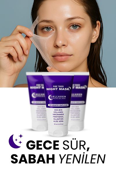 Pure Touch Peelable Collagen Night Mask, Collagen Night Mask, Peelable Collagen Face Mask - Anti Aging