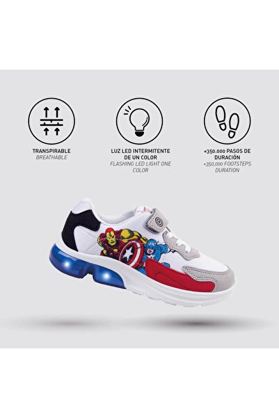 Cerda Pantofi sport cu luminite, Cerda, Avengers, Alb