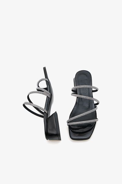 LOJO Γυναικεία πέτρινη λωρίδα με λεπτομέρειες casual παντόφλες