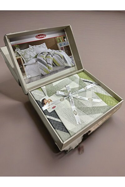 Hobby home collection Hobby Single Ranforce Duvet Cover Set Stark Green