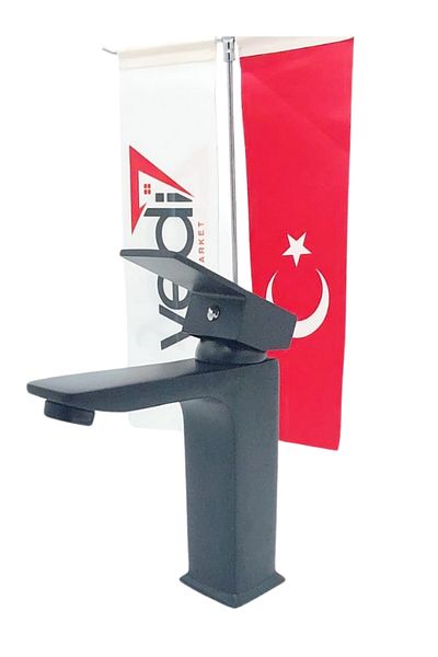 yediyapı Black Square Model Fixed Sink Faucet
