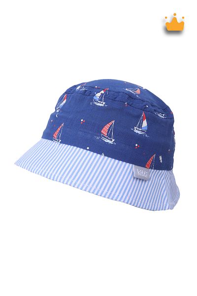 Kitti 0-18 Months 46cm Boy's Summer Patterned Fedora Hat Navy Blue Y2303004
