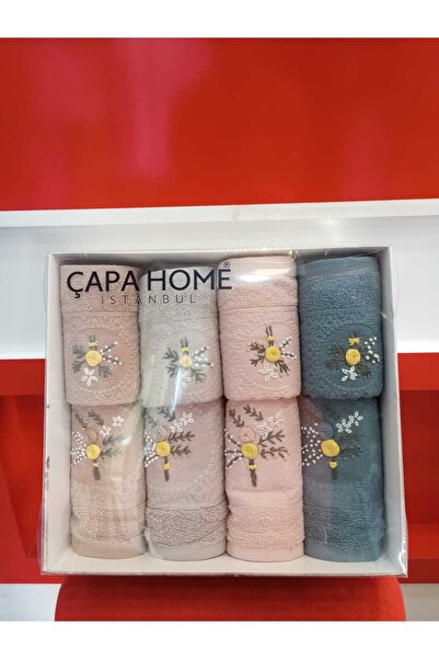 Çapa Home Pack of 8 Premium Quality Processing Cotton Engagement Gift Everyday Kitchen and Hand Face Towel 50X90
