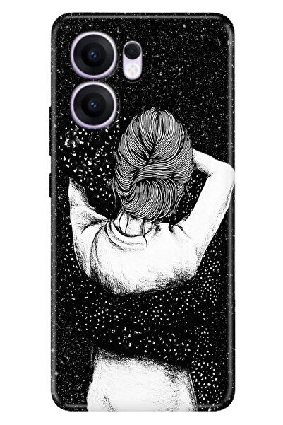 OPPO Reno 13F 5G Kılıf Renkli Silikon Baskılı TPU Siyah Aşk