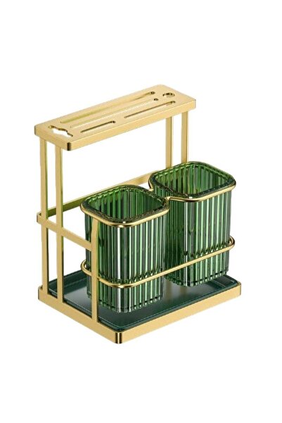 Berlinger Haus حامل عيدان تناول الطعام والسكاكين باللونين الذهبي والأخضر