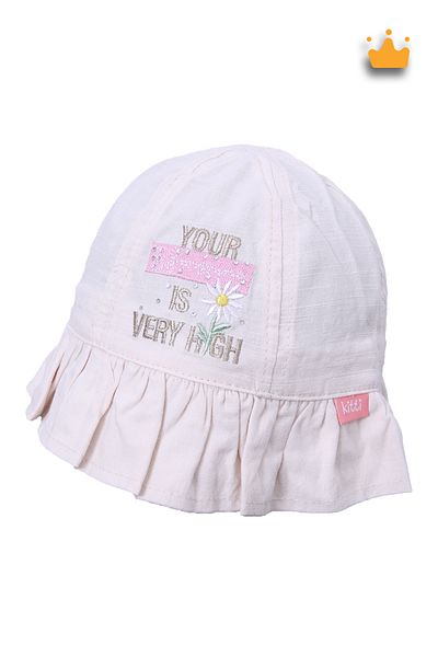 Kitti 4-8 Years 52cm Girl's Daisy Pattern Summer Fedora Hat Cream Y2322001