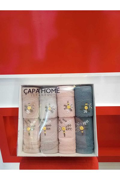 Çapa Home Pack of 8 Premium Quality Processing Cotton Engagement Gift Everyday Kitchen and Hand Face Towel 50X90