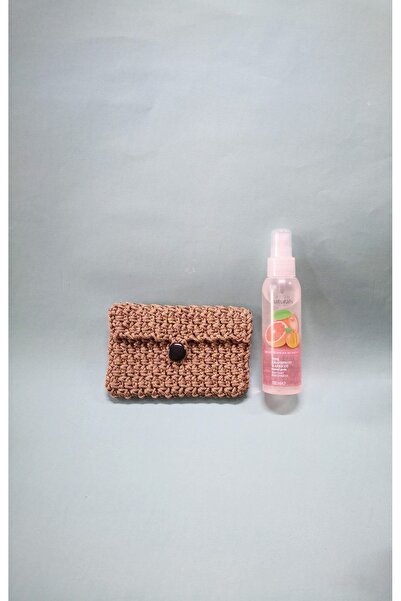 Orhun Kırtasiye Küçük Boy Para Çantası Vizon Renk Simli 9x14 Kadın Vücut Spreyi