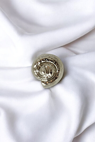 Trend aksesuar Metal Yuvarlak Deniz Kabuğu Görünümlü Broş