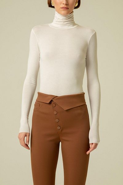 rue. Asymmetrical Brown Trousers