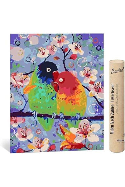 Bougie Decor Set de vopsea acrilică Bougimal cu numere, model păsări și flori...