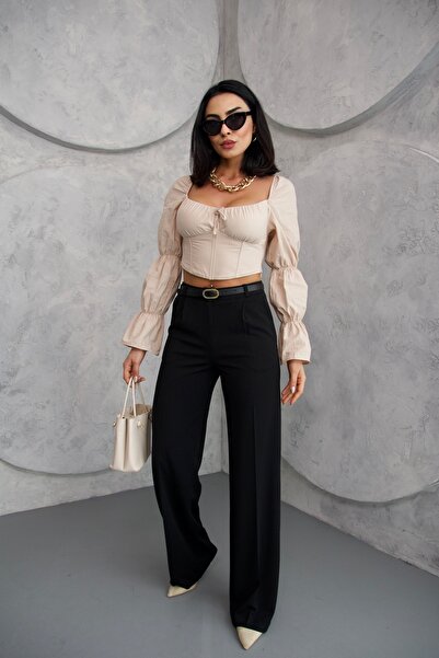 MORE MOSS Palazzo Pantolon Full Likralı