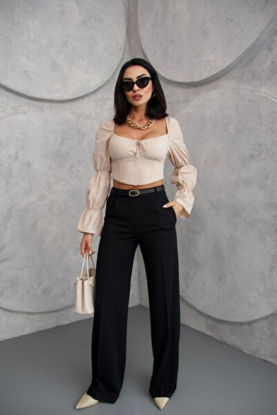 MORE MOSS Palazzo Pantolon Full Likralı