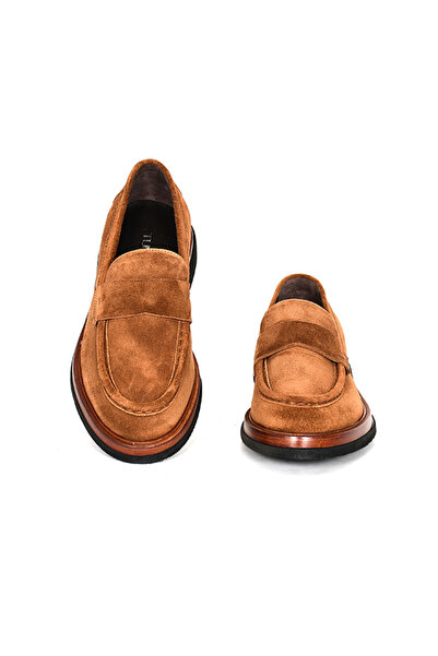 Tuna Hakiki Süet Deri Kahverengi Loafer Erkek Ayakkabı (39-44 No) - 3524