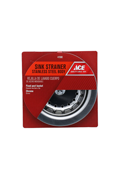 ACE Stainless Steel Sink Strainer Chrome 3.5inch
