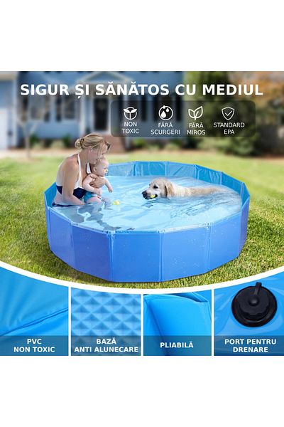 Sofia Concept Piscina Pliabila Pentru Animale De Companie, Sofia CONCEPT®, 339L, Portabila, Albastru Royal