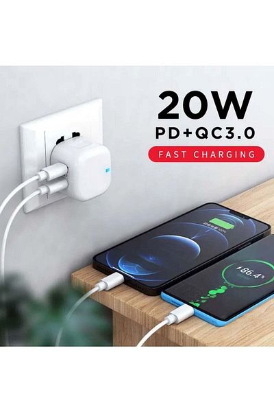 huitich 20W Dual Port USB and Type-C Wall Charger The Ultimate Adapter compatible for iPhone iPad Pro Samsun