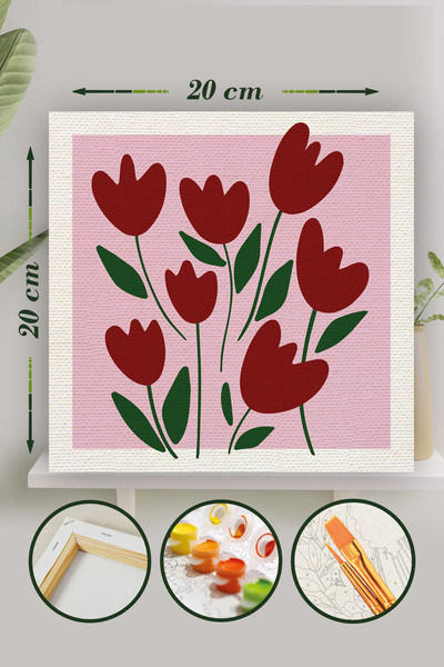 Palmiye Hobi Sanat Kırtasiye Sayılarla Boyama 20x20 Cm Tuval Seti Fırça Boya ...