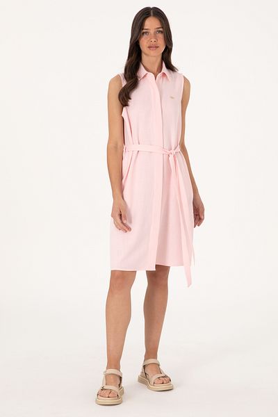 U.S. Polo Assn. Women's Light Pink Belted Mini Size Woven Dress 50306644-Vr078