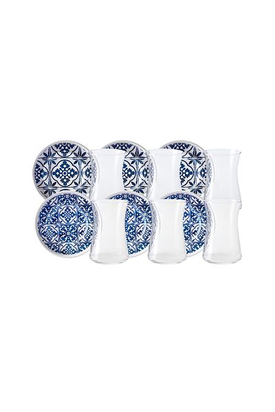 Karaca Karaca Blau 12-teiliges Teeset 170 ml
