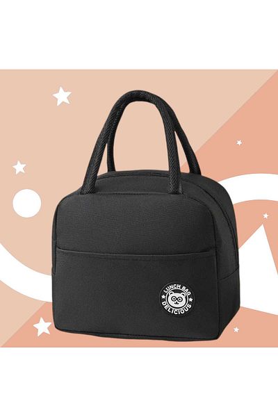 OEM Geanta Termica pentru Pranz, Multifunctionala, Impermeabila, cu Manere, 22x14x19 cm, Negru
