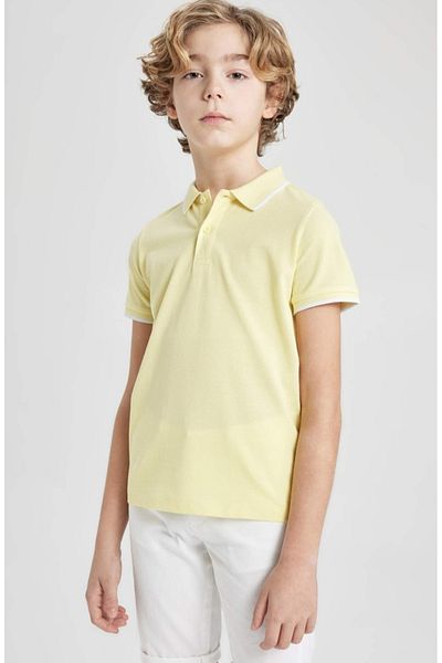 DeFacto Tricou polo cu mânecă scurtă pentru băiat, galben