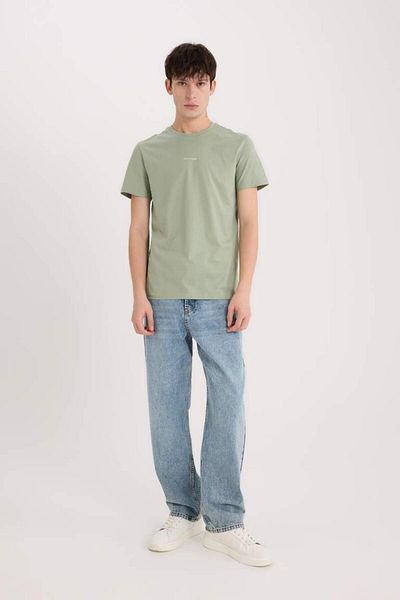 DeFacto Slim Fit Slim Fit Crew Neck Printed Short Sleeve T-Shirt