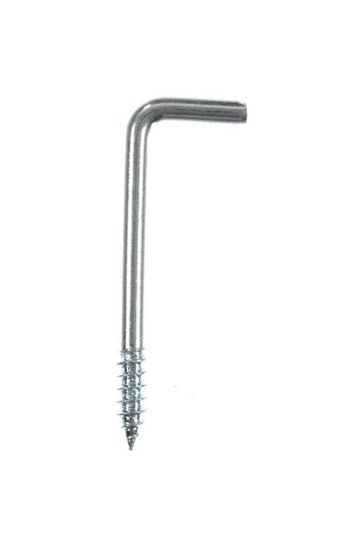 ACE 10-Piece Small Zinc-Plated Square Bend Screw Hook Silver 1-3/8inch