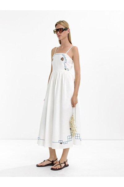 PARFOIS Nakışlı Uzun Elbise