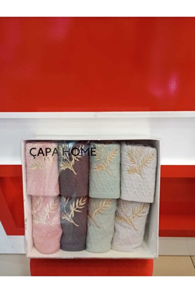 Çapa Home Pack of 8 Premium Quality Processing Cotton Engagement Gift Everyday Kitchen and Hand Face Towel 50X90