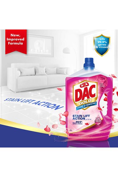DAC Gold Multi-Purpose Disinfectant & Liquid Cleaner Rose 3 Litres