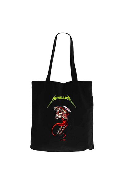 Z zepplin Metallica Venom Black Canvas Tote Bag