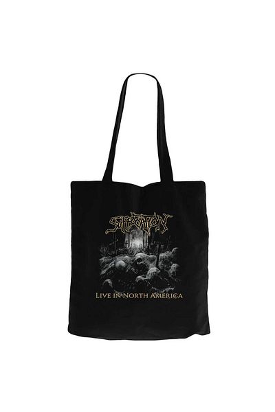 Z zepplin Suffocation Live in North America Black Canvas Tote Bag