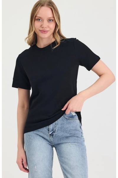 Les Séduisantes c.a. Tricou din bumbac fără imprimeu cu decolteu rotund