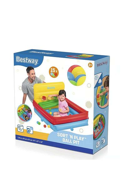 BESTWAY Inflatable Kids Pool with Water Toys from Bestway - Includes 15 Play Balls (Model 52546)