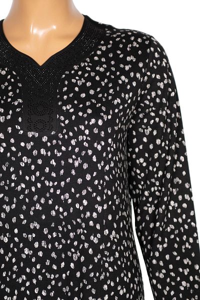 HESNA Γυναικείο Μπουκέτο Plus Size Μαύρο Μοτίβο Φόρεμα 72